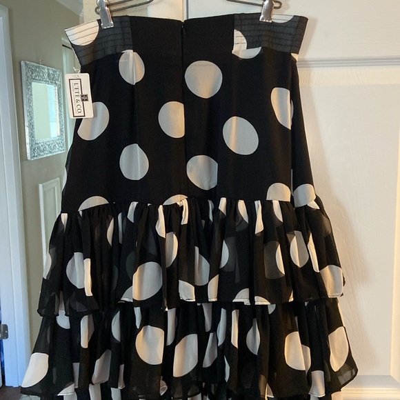 Designer TOV LA Polka Dot Flamenco ruffled tiered skirt - Sz. 6 NWT. Stunning! - Picture 2 of 10